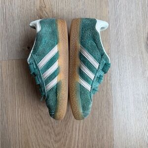 Adidas Gazelles Velcro Sneakers green with tan stripes